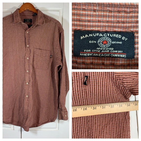 American Eagle Outfitters Other - American Eagle Outfitters Mens Long Sleeve Button Down Shirt Plaid XL Retro